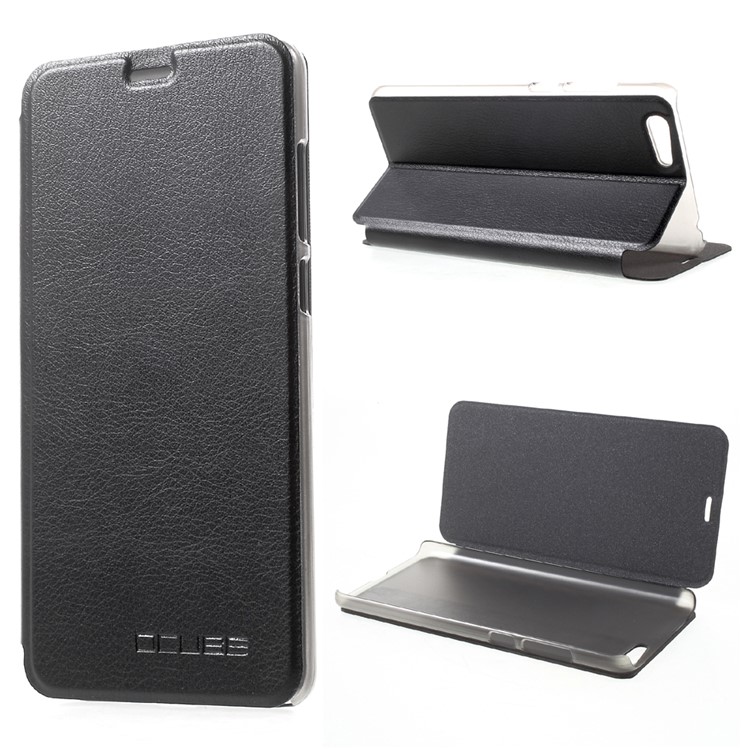Leather Stand Case for Elephone S7 - Black-1