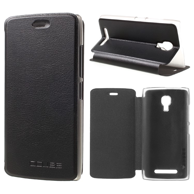 Flip Stand Leather Cell Phone Case for Bluboo Mini - Black-1