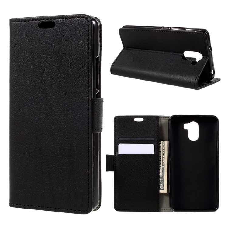 Faux Leather Wallet Protection Phone Case for Wileyfox Swift 2 - Black-1
