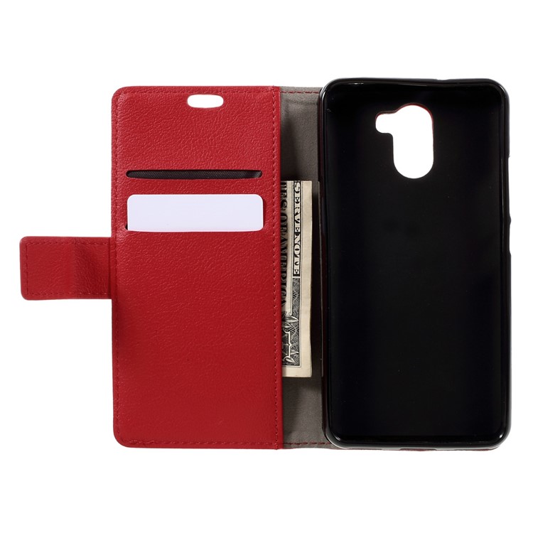 Magnetic Leather Wallet Cell Phone Cover for Wileyfox Swift 2 - Red-6