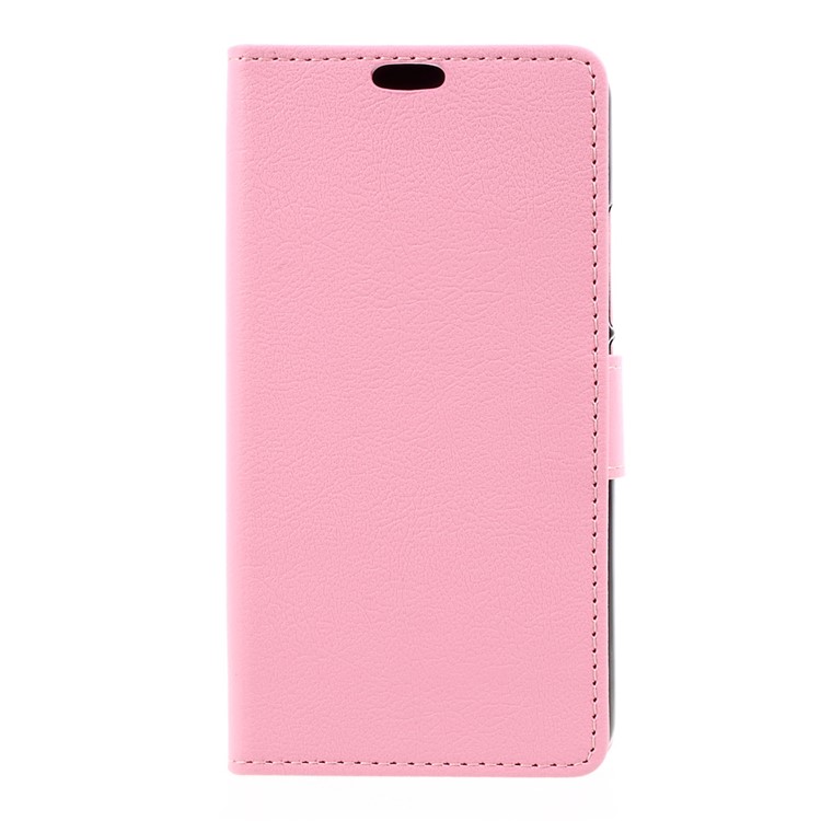 Folio Flip Leather Case with Stand Card Slots for Wileyfox Swift 2 - Pink-1