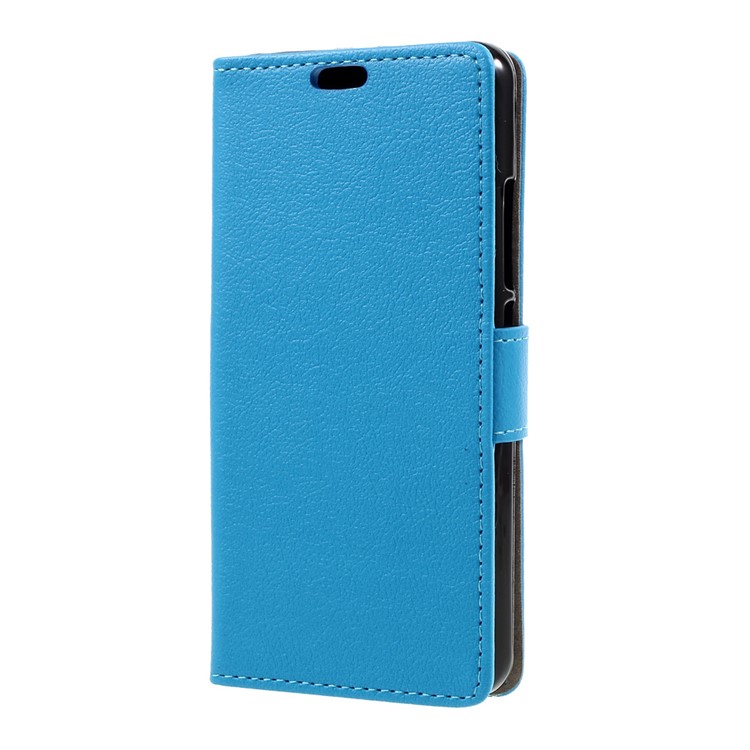Faux Leather Case Stand Card Holder Shell for Wileyfox Swift 2 - Blue-2