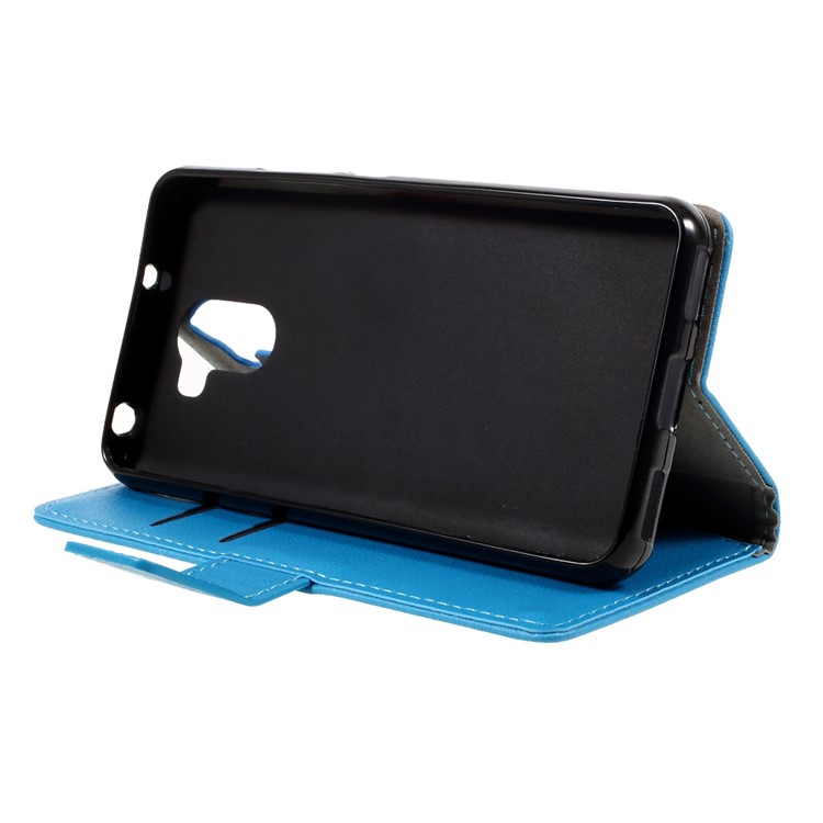 Faux Leather Case Stand Card Holder Shell for Wileyfox Swift 2 - Blue-4