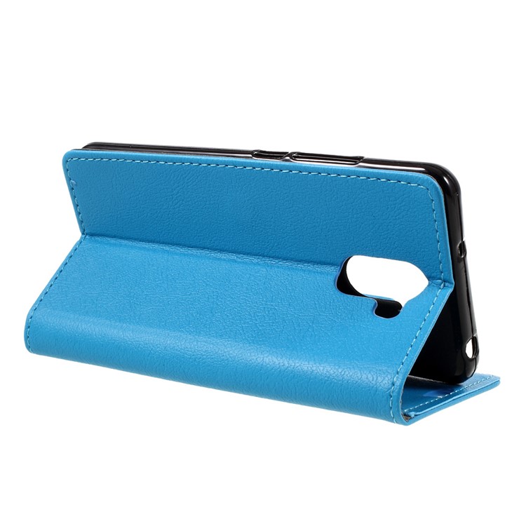 Faux Leather Case Stand Card Holder Shell for Wileyfox Swift 2 - Blue-5