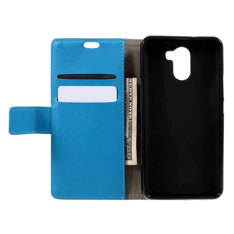 Faux Leather Case Stand Card Holder Shell for Wileyfox Swift 2 - Blue-6