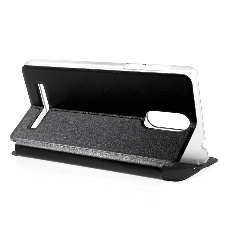 OCUBE PU Leather Stand Flip Cover for Leagoo M8 - Black-4