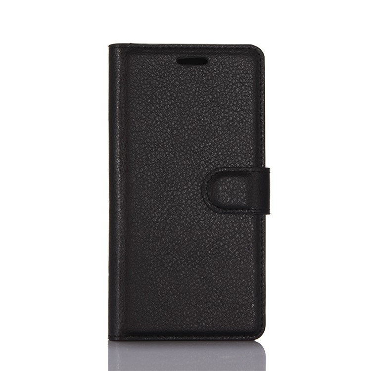 For Wileyfox Swift 2 Litchi Grain Wallet Stand Leather Case Cover - Black-4