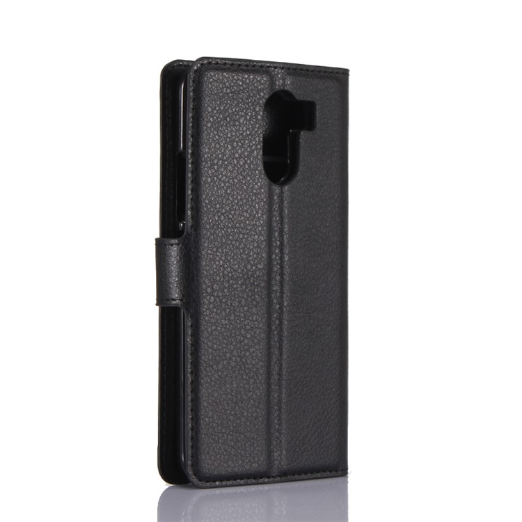 For Wileyfox Swift 2 Litchi Grain Wallet Stand Leather Case Cover - Black-5