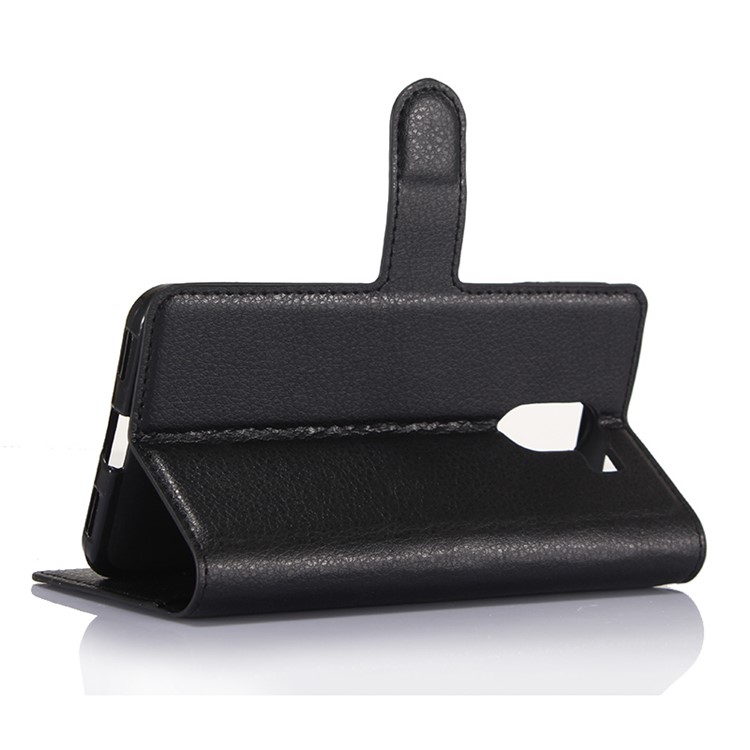 For Wileyfox Swift 2 Litchi Grain Wallet Stand Leather Case Cover - Black-6
