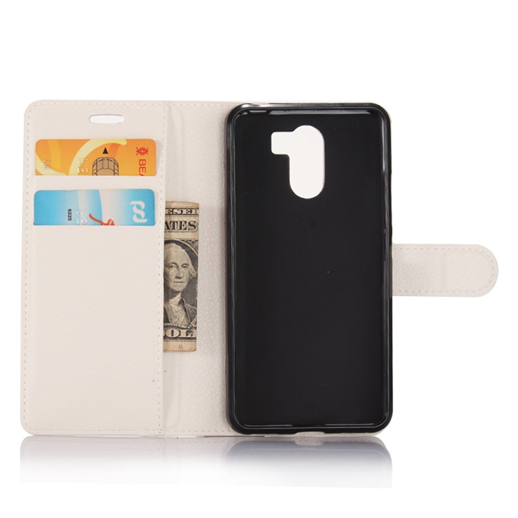 For Wileyfox Swift 2 Litchi Grain Wallet Stand Leather Mobile Case - White-4