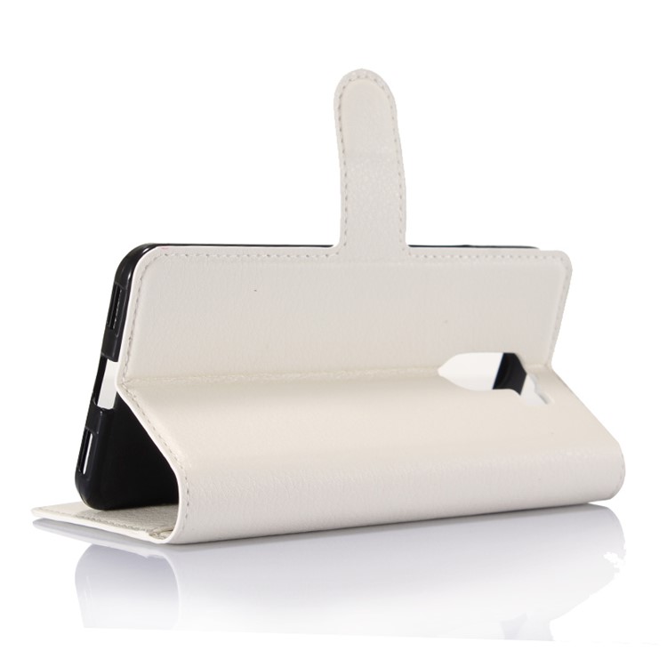 For Wileyfox Swift 2 Litchi Grain Wallet Stand Leather Mobile Case - White-5