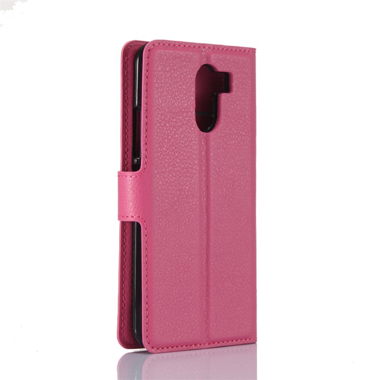 For Wileyfox Swift 2 Litchi Grain Stand PU Leather Wallet Case - Rose-2