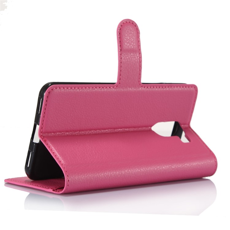 For Wileyfox Swift 2 Litchi Grain Stand PU Leather Wallet Case - Rose-5