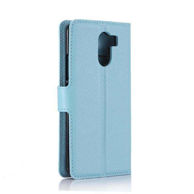 For Wileyfox Swift 2 Wallet Stand Leather Shell Case Litchi Grain - Blue-2