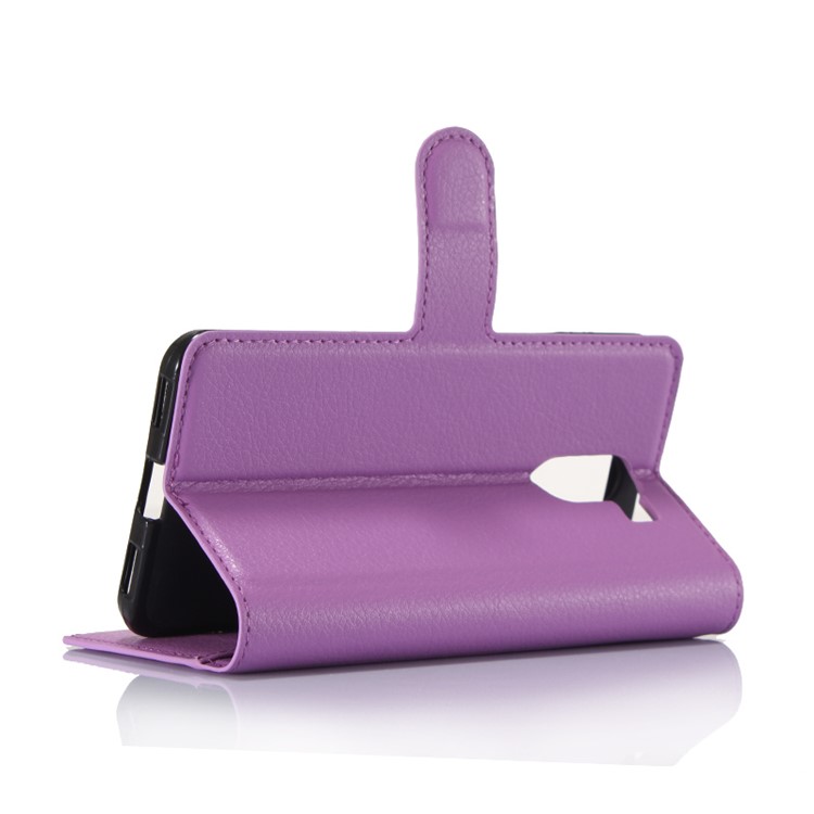 For Wileyfox Swift 2 Litchi Grain Wallet Leather Protective Case - Purple-5