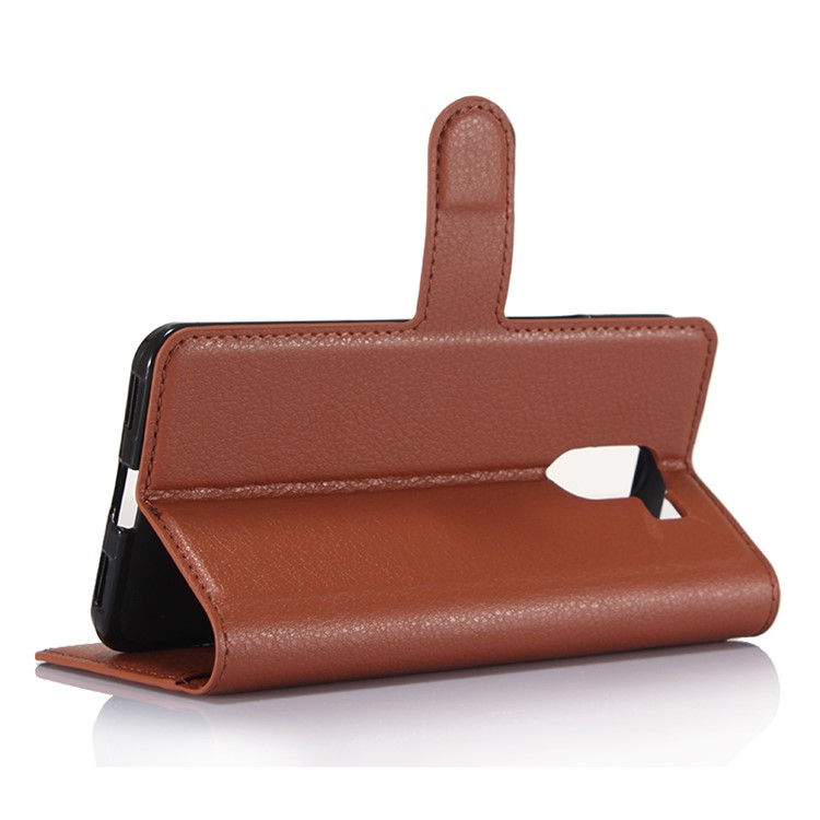 For Wileyfox Swift 2 Litchi Grain Wallet Leather Case Accessory - Brown-6