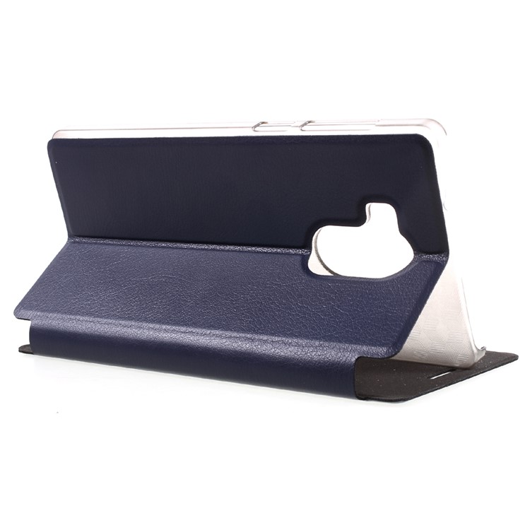 Leather Stand Cell Phone Case Cover for Vernee Apollo - Dark Blue-5