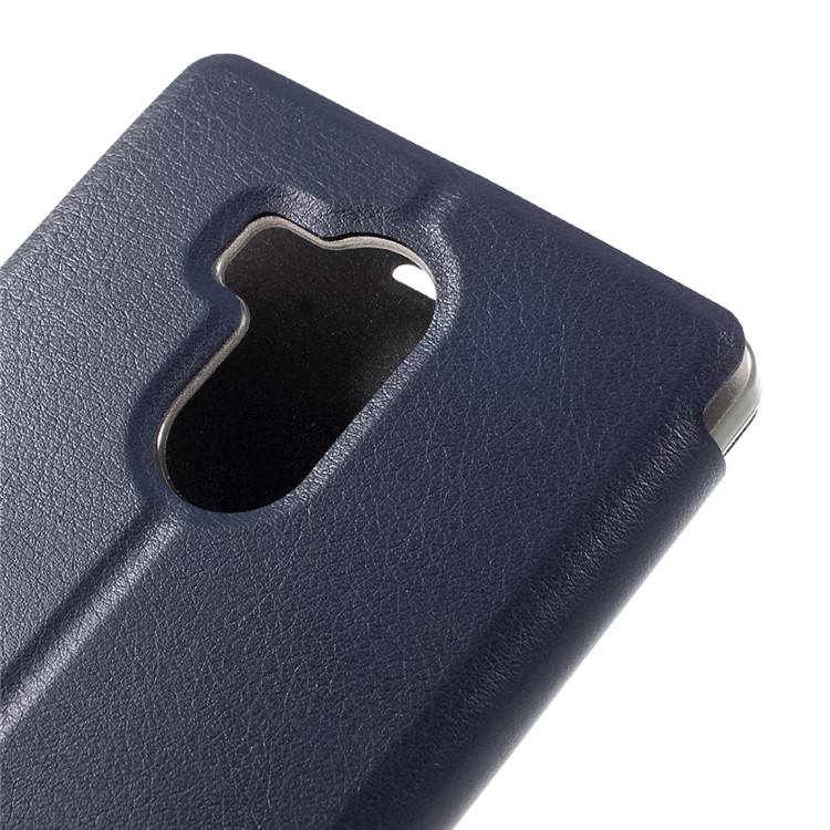 Leather Stand Cell Phone Case Cover for Vernee Apollo - Dark Blue-8