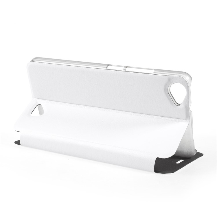 Mobile Phone Leather Stand Case for Oukitel C5 Pro - White-5