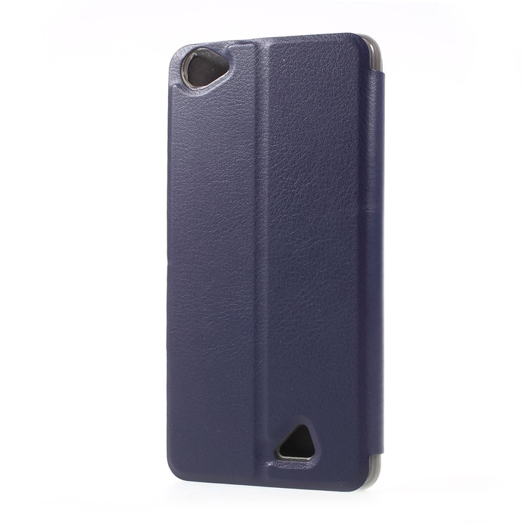 Mobile Phone Leather Shell Cover with Stand for Oukitel C5 Pro - Dark Blue-3