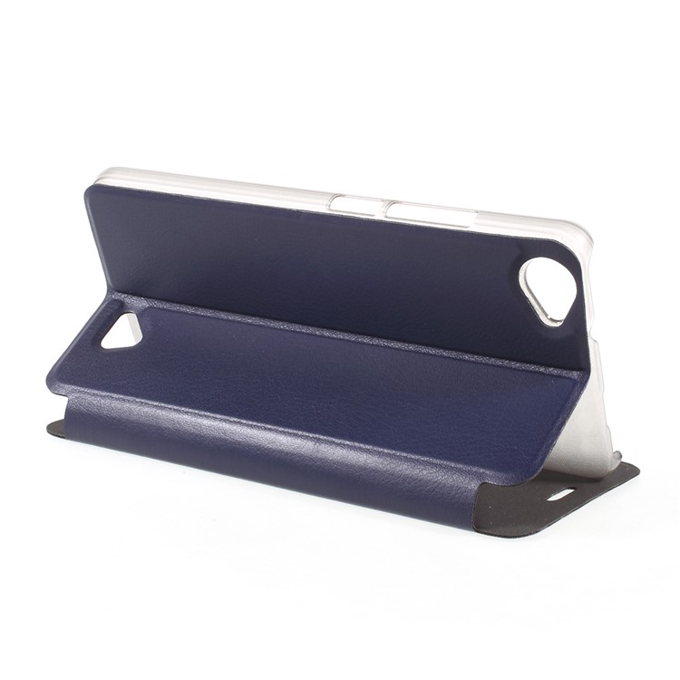 Mobile Phone Leather Shell Cover with Stand for Oukitel C5 Pro - Dark Blue-5