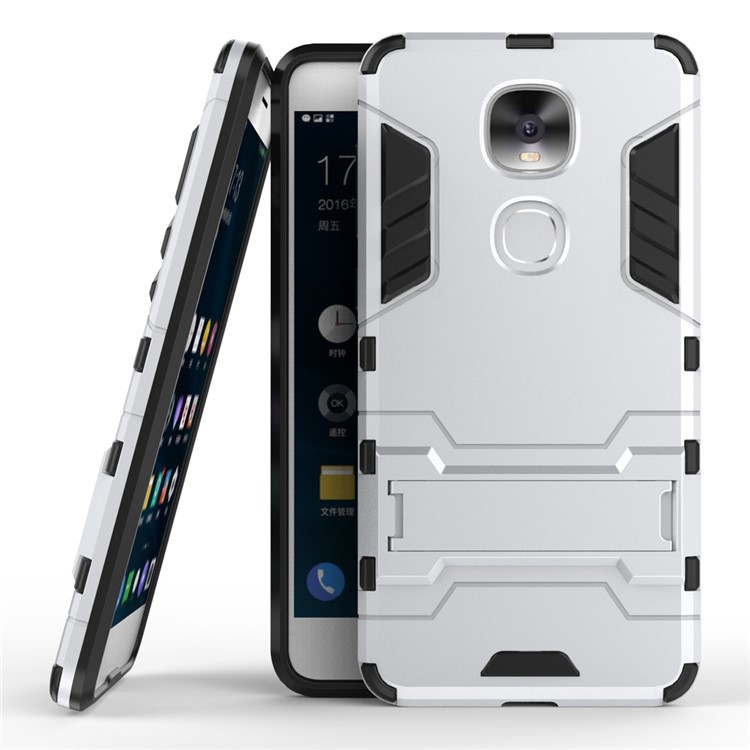 Cool Guard Plastic TPU Back Cover with Kickstand for LeEco Le Pro3 AI Edition - Silver-1