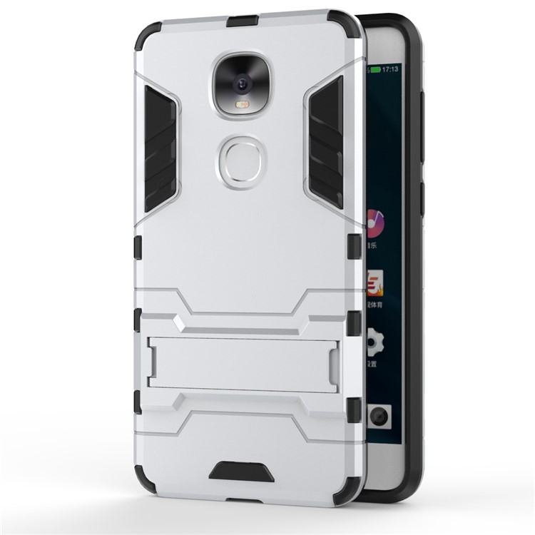 Cool Guard Plastic TPU Back Cover with Kickstand for LeEco Le Pro3 AI Edition - Silver-2