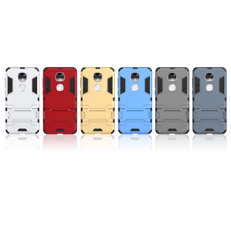 Cool Guard Plastic TPU Back Cover with Kickstand for LeEco Le Pro3 AI Edition - Silver-3