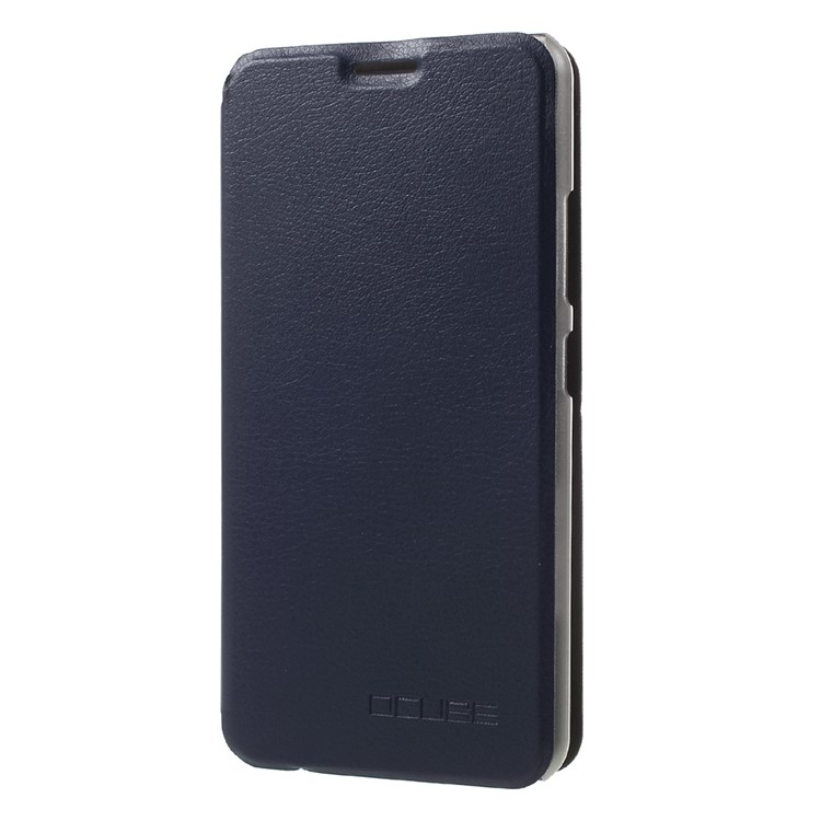 Mobile Phone Leather Cover with Stand for Ulefone Power 2 - Dark Blue-1