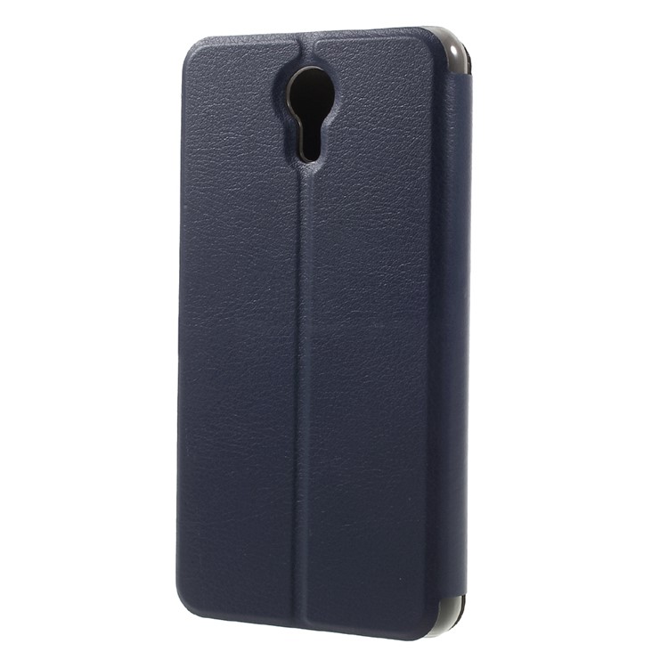 Mobile Phone Leather Cover with Stand for Ulefone Power 2 - Dark Blue-2