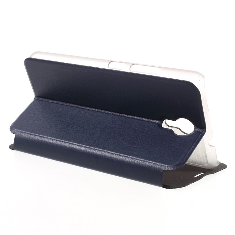 Mobile Phone Leather Cover with Stand for Ulefone Power 2 - Dark Blue-4