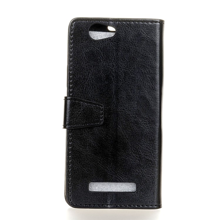 Crazy Horse Texture Wallet Leather Case with Stand for Wileyfox Spark / Spark Plus - Black-2