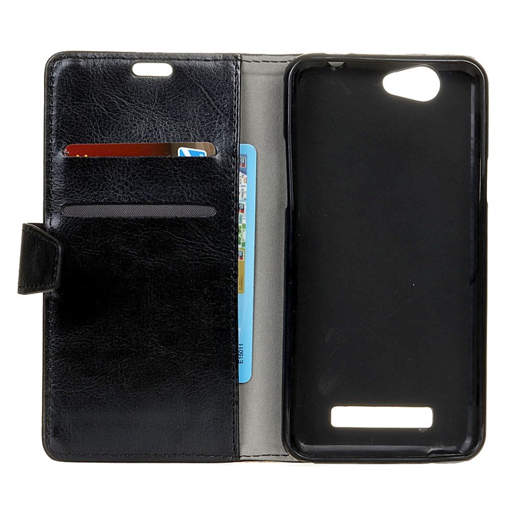 Crazy Horse Texture Wallet Leather Case with Stand for Wileyfox Spark / Spark Plus - Black-3
