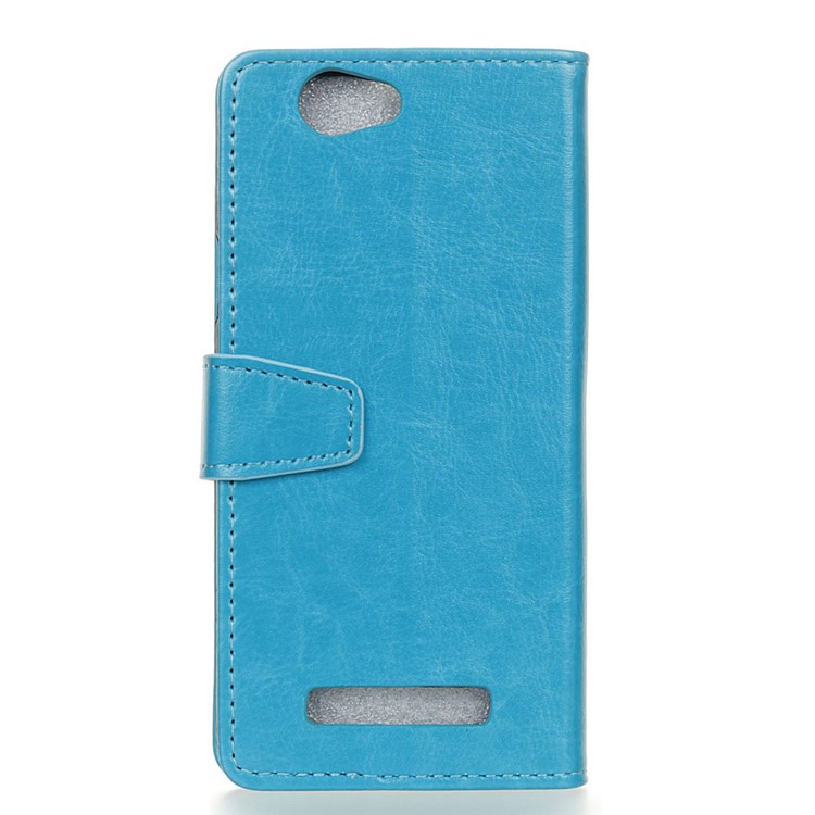 Crazy Horse Texture Wallet Leather Cellphone Case with Stand for Wileyfox Spark / Spark Plus - Blue-2