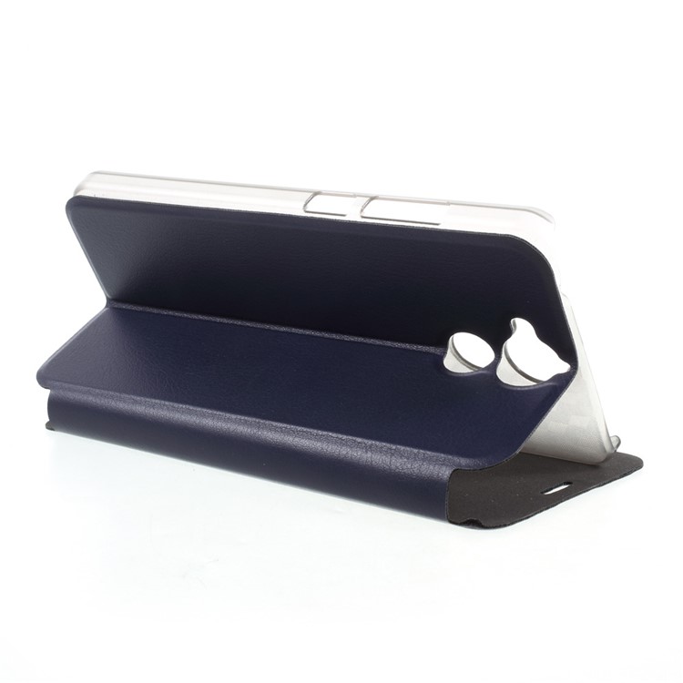 PU Leather Stand Phone Shell for Blackview P2 Lite - Dark Blue-4