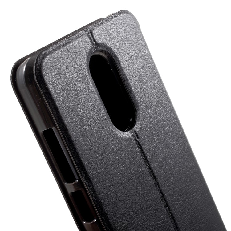 PU Leather Stand Phone Casing for Homtom HT37 - Black-6