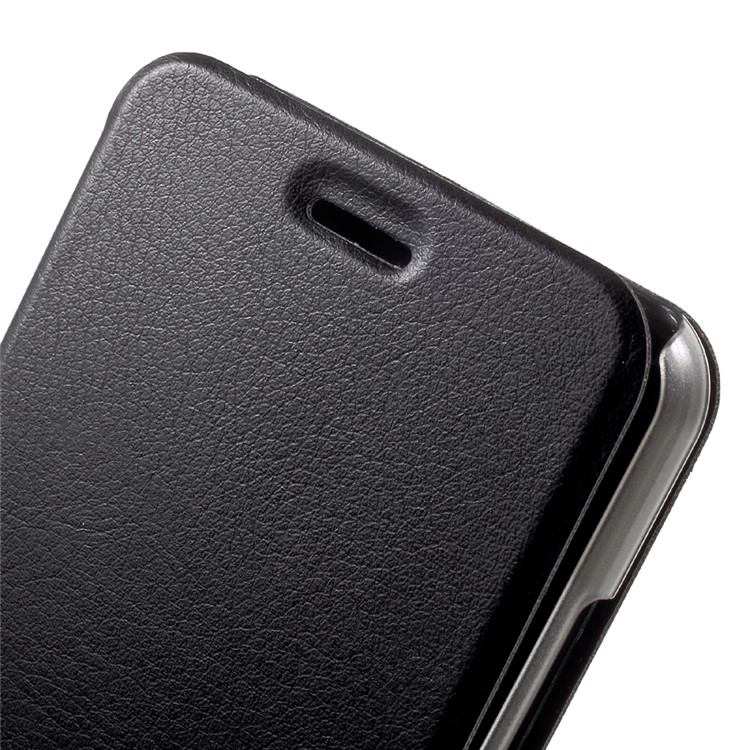 PU Leather Stand Phone Casing for Homtom HT37 - Black-7