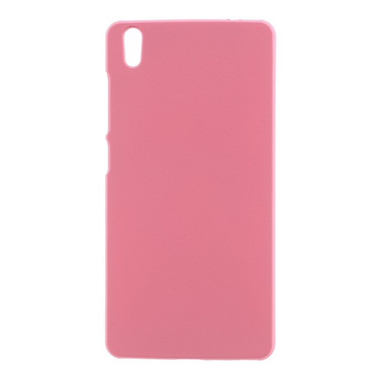 Rubber Coating PC Hard Phone Case for LYF Water 5 LS5007 - Pink-1