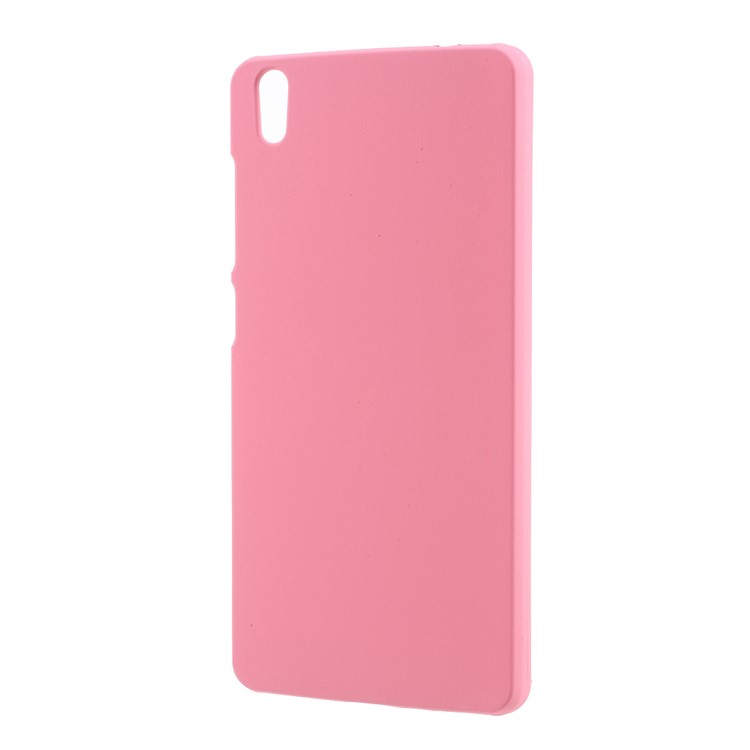 Rubber Coating PC Hard Phone Case for LYF Water 5 LS5007 - Pink-2
