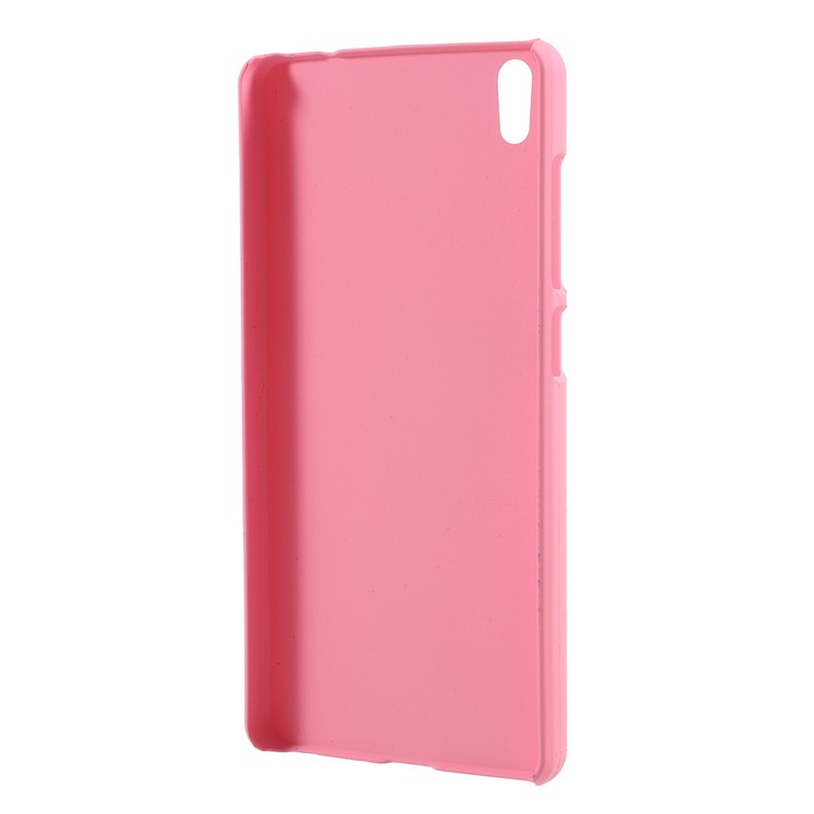 Rubber Coating PC Hard Phone Case for LYF Water 5 LS5007 - Pink-3