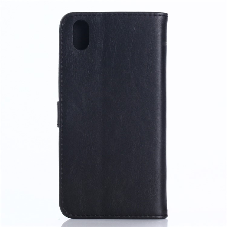 Retro Crazy Horse Magnetic Wallet Leather Stand Phone Case for Sharp One X1 - Black-2