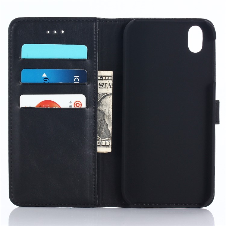 Retro Crazy Horse Magnetic Wallet Leather Stand Phone Case for Sharp One X1 - Black-3