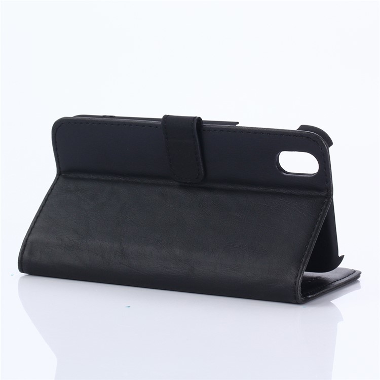 Retro Crazy Horse Magnetic Wallet Leather Stand Phone Case for Sharp One X1 - Black-4