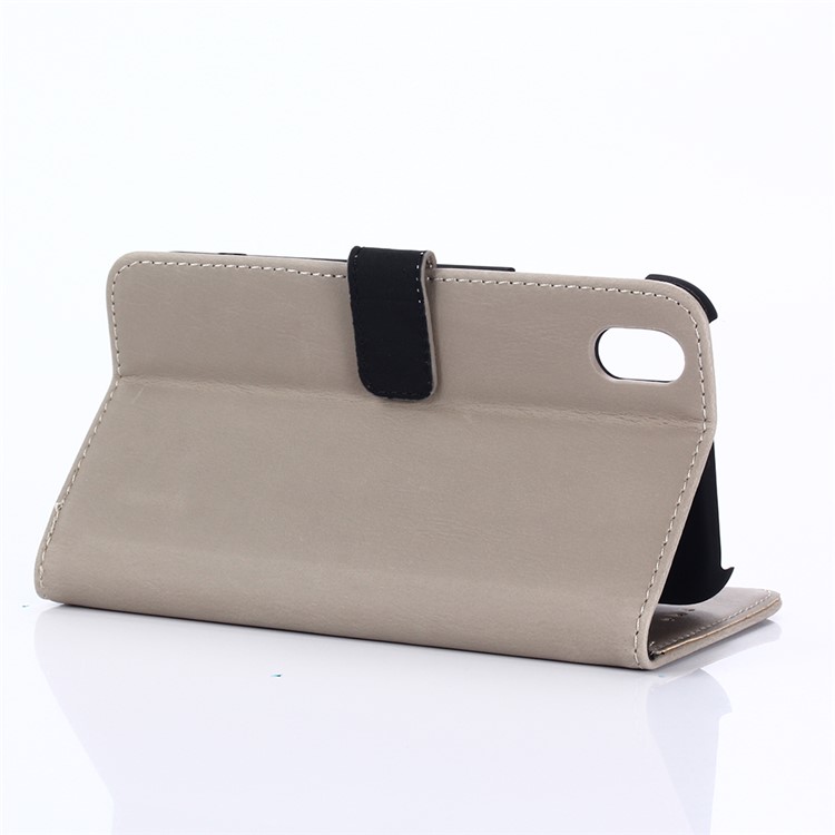 Retro Crazy Horse Magnetic PU Leather Stand Cover with Card Slots for Sharp One X1 - Beige-4