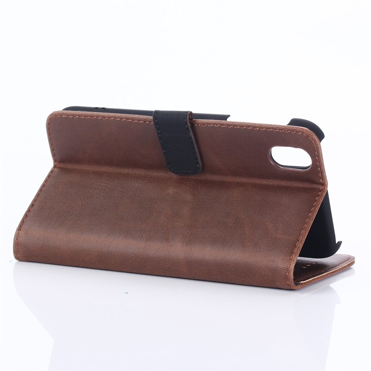 Retro Crazy Horse Wallet Leather Flip Case Cover for Sharp One X1 - Coffee-5