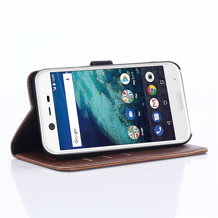 Retro Crazy Horse Wallet Leather Flip Case Cover for Sharp One X1 - Coffee-6