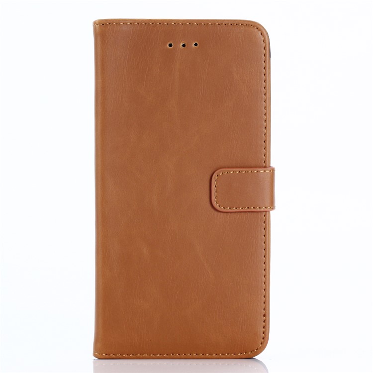 Retro Crazy Horse Stand Wallet Leather Protevtion Mobile Phone Shell for Sharp One X1 - Brown-1