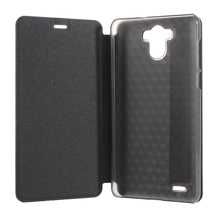 Folding PU Leather Skin PC Case with Stand for BlackBerry R6 Lite - Black-6