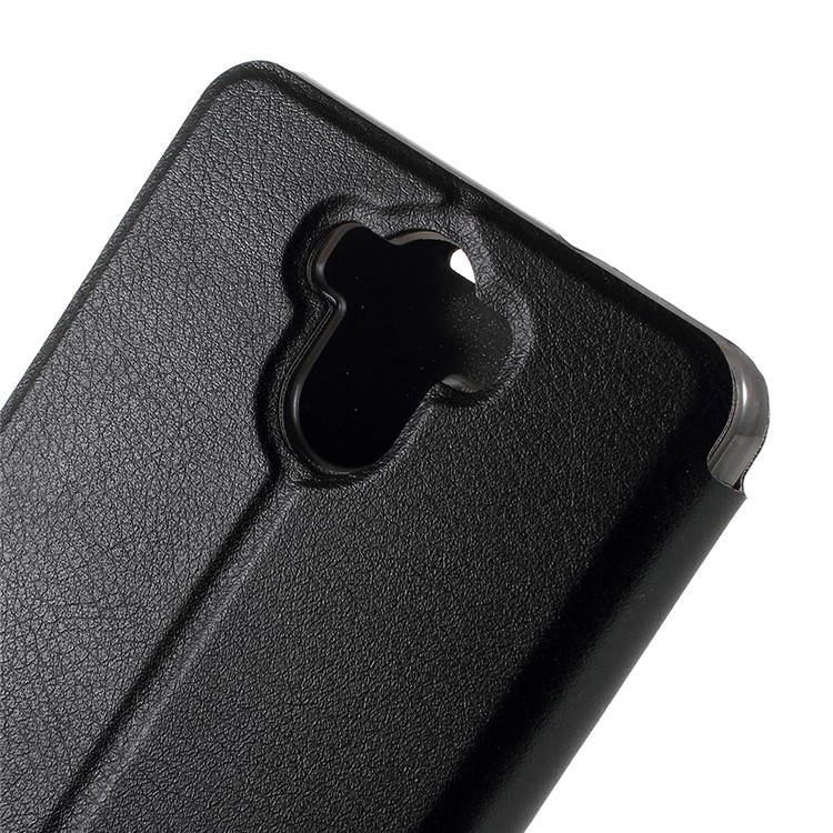 Folding PU Leather Skin PC Case with Stand for BlackBerry R6 Lite - Black-8
