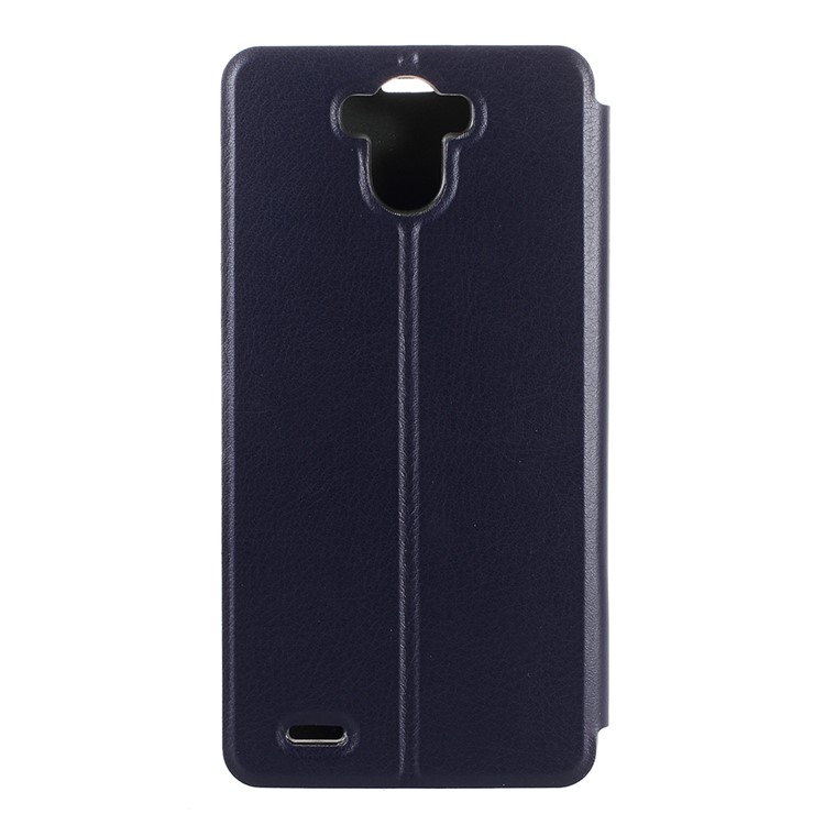 Folding PU Leather Skin PC Shell with Stand for BlackBerry R6 Lite - Dark Blue-3